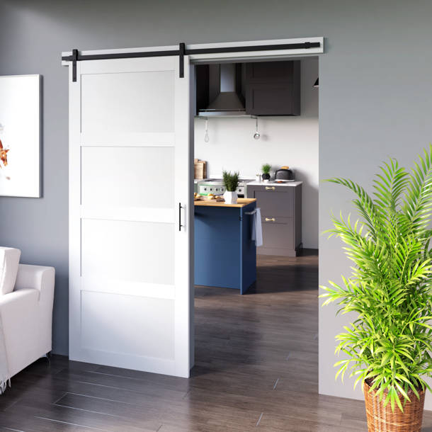 Gracie Oaks Abhishek Paneled 42” Wood Barn Door with Installation Hardware Kit & Reviews Wayfair